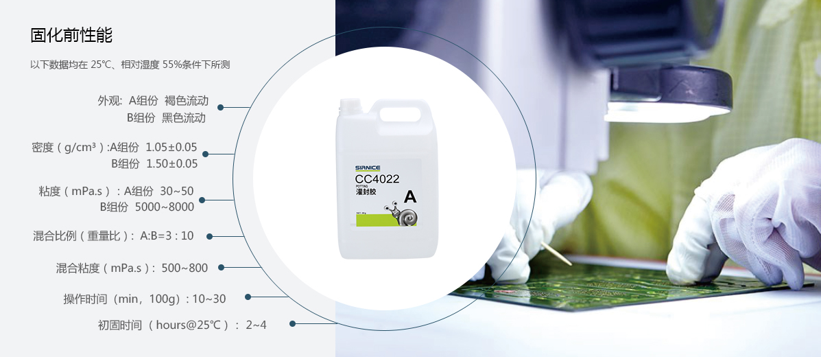 聚氨酯灌封膠灌封膠CC4022固化前性能參數